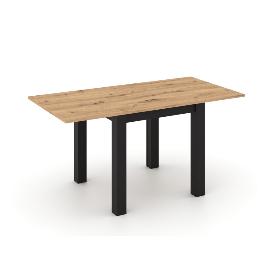 ZARO Extendable Dining Table 80/160x80 cm Artisan Oak/Black
