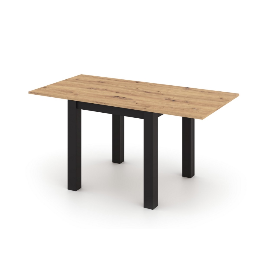 ZARO Extendable Dining Table 80/160x80 cm Artisan Oak/Black