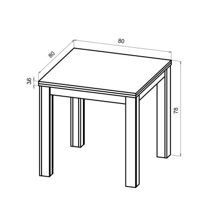 ZARO Extendable Dining Table 80/160x80 cm Artisan Oak/Black