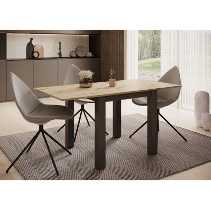 ZARO Extendable Dining Table, Artisan Oak/Black