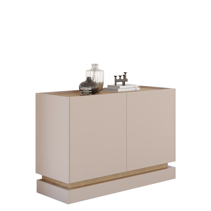 ZARPANT Chest of Drawers 75x120 cm Beige / Cremona Oak