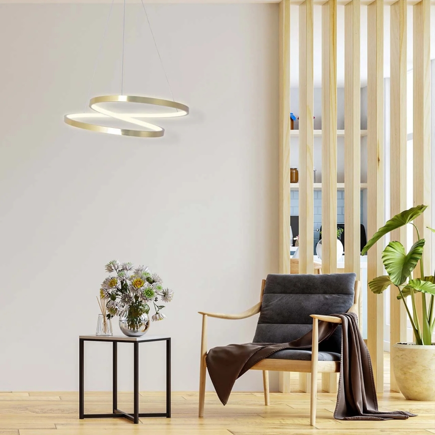 ZEFIRA LED cable pendant lamp, LED/40W/230V, 4000K, diam. 50 cm, gold