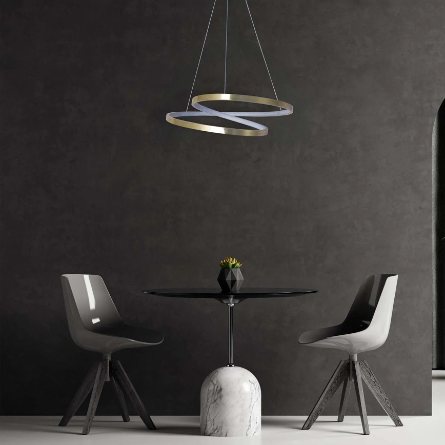 ZEFIRA LED cable pendant lamp, LED/40W/230V, 4000K, diam. 50 cm, gold