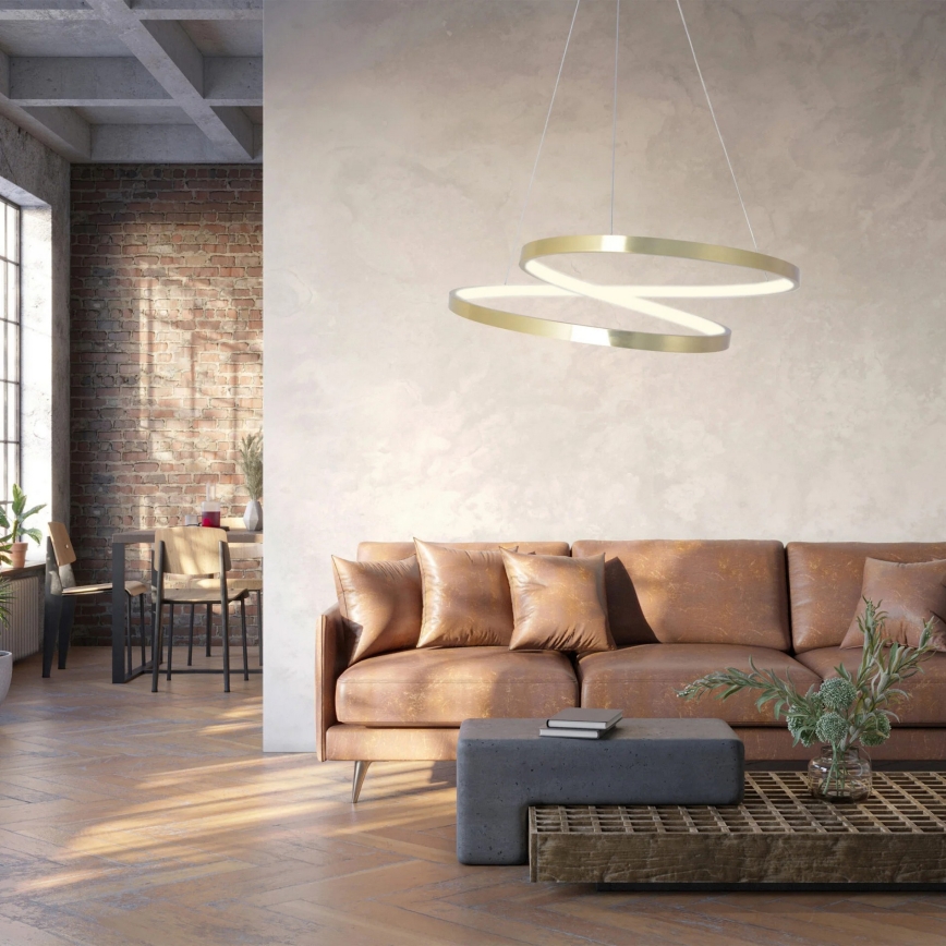 ZEFIRA LED cable pendant lamp, LED/40W/230V, 4000K, diam. 50 cm, gold
