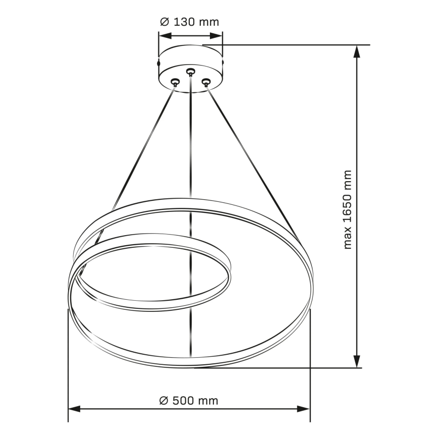 ZEFIRA LED cable pendant lamp, LED/40W/230V, 4000K, diam. 50 cm, gold