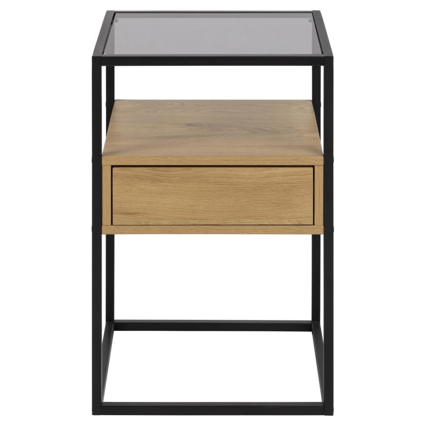ZEIN Bedside Table Oak/Black