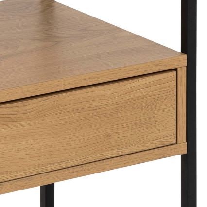 ZEIN Bedside Table Oak/Black