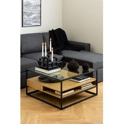 ZEIN Oak/Black Coffee Table