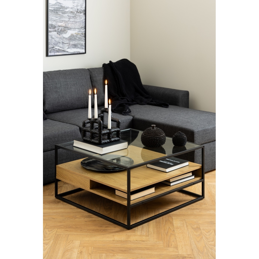 ZEIN Oak/Black Coffee Table