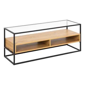 ZEIN TV Stand, Oak/Black