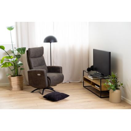 ZEIN TV Stand, Oak/Black