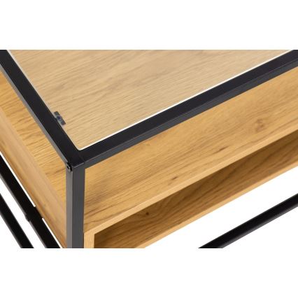 ZEIN TV Stand, Oak/Black
