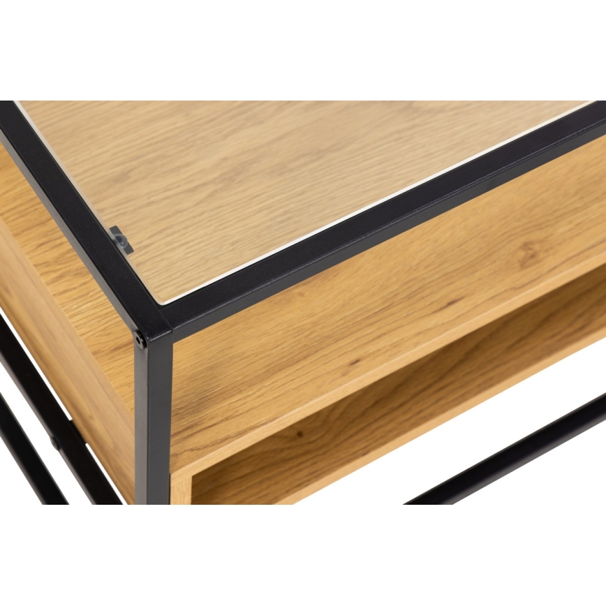 ZEIN TV Stand, Oak/Black
