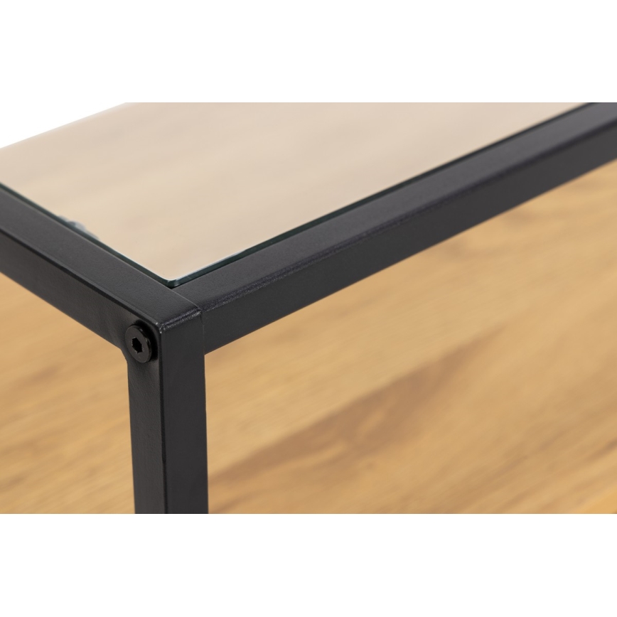 ZEIN TV Stand, Oak/Black