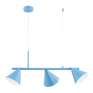 ZELTA Cable Pendant Light 3xE27/15W/230V Blue