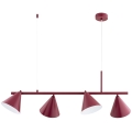 ZELTA cable pendant light 4xE27/15W/230V, red