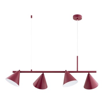 ZELTA cable pendant light 4xE27/15W/230V, red