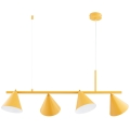 ZELTA cable-suspended pendant light, 4x E27 (max 15W) / 230V, yellow finish