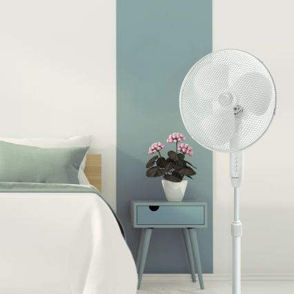 ZEVENTI - FLOW Pedestal Fan 45W/230V 120 cm White