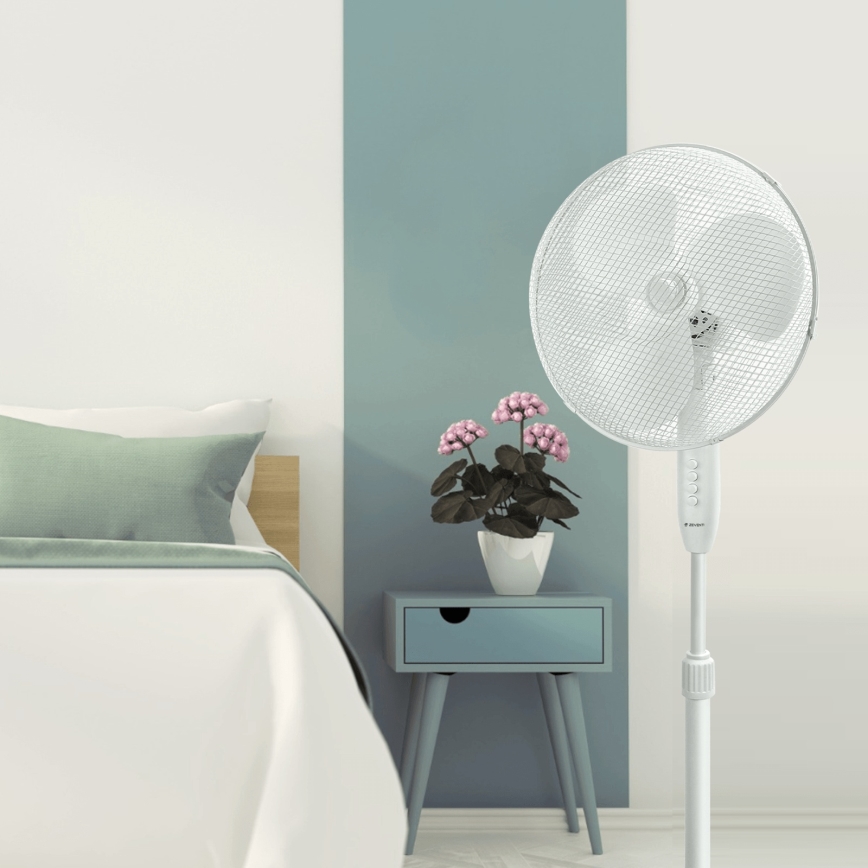 ZEVENTI - FLOW Pedestal Fan 45W/230V 120 cm White