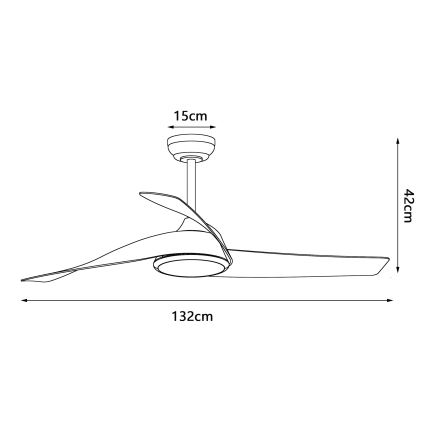 ZEVENTI - AERYS LED Dimmable Ceiling Fan LED/24W/230V 3000/4000/6000K Tuya Wi-Fi White/Oak + Remote Control