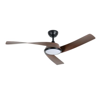 ZEVENTI - AERYS LED Dimmable Ceiling Fan LED/24W/230V 3000/4000/6000K Wi‑Fi Tuya Black/Walnut + Remote Control