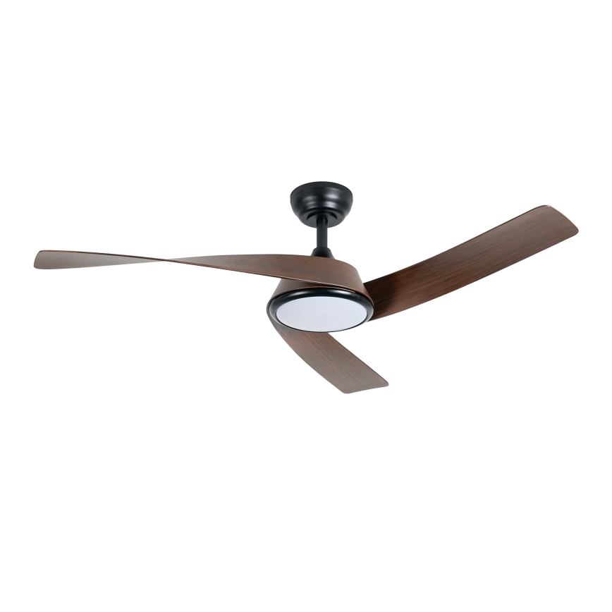 ZEVENTI - AERYS LED Dimmable Ceiling Fan LED/24W/230V 3000/4000/6000K Wi‑Fi Tuya Black/Walnut + Remote Control