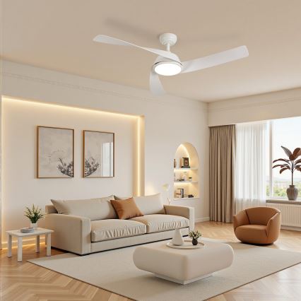 ZEVENTI - AERYS LED Dimmable Ceiling Fan LED/24W/230V 3000/4000/6000K Wi-Fi Tuya White + Remote Control
