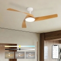 ZEVENTI - AERYS LED Dimmable Ceiling Fan LED/24W/230V 3000/4000/6000K Tuya Wi-Fi White/Oak + Remote Control