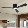 ZEVENTI - AUREX Dimmable LED Ceiling Fan, 24W/230V, 3000/4000/6000K, Tuya Wi‑Fi, Black + Remote Control