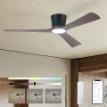 ZEVENTI - AUREX Dimmable LED Ceiling Fan LED/24W/230V 3000/4000/6000K Wi-Fi Tuya Black/Walnut + Remote Control