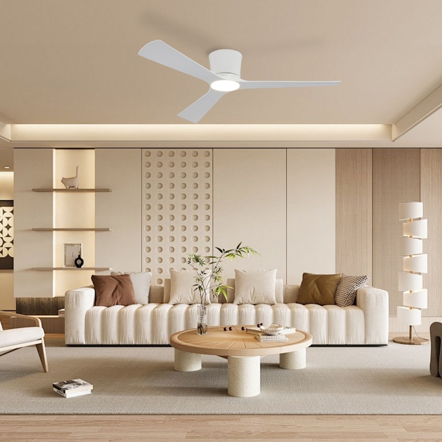 ZEVENTI - LED Dimmable Ceiling Fan AUREX LED/24W/230V 3000/4000/6000K Wi-Fi Tuya White + Remote Control