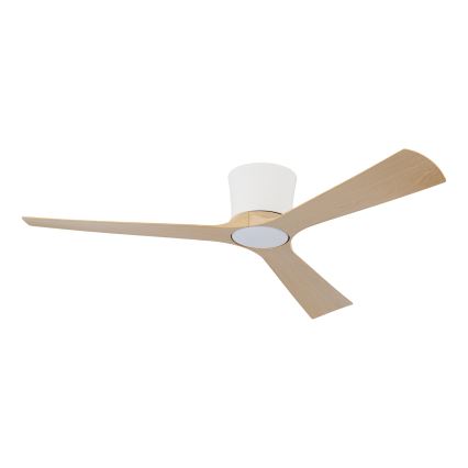ZEVENTI - AUREX Dimmable LED Ceiling Fan LED/24W/230V 3000/4000/6000K Tuya Wi-Fi White/Oak + Remote Control