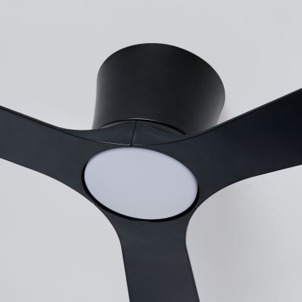 ZEVENTI - AUREX Dimmable LED Ceiling Fan, 24W/230V, 3000/4000/6000K, Tuya Wi‑Fi, Black + Remote Control