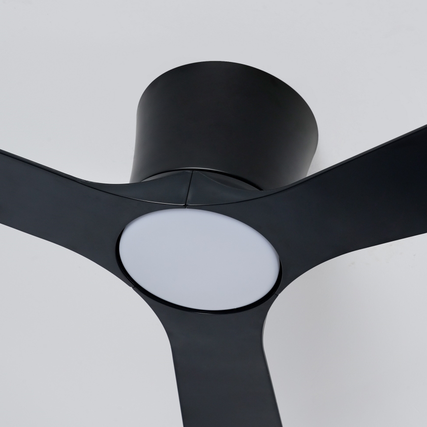 ZEVENTI - AUREX Dimmable LED Ceiling Fan, 24W/230V, 3000/4000/6000K, Tuya Wi‑Fi, Black + Remote Control