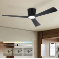 ZEVENTI - AUREX LED Dimmable Ceiling Fan LED/24W/230V 3000/4000/6000K Tuya Wi‑Fi, Black + Remote Control