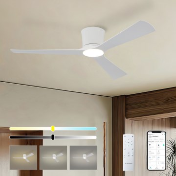 ZEVENTI - AUREX LED Dimmable Ceiling Fan LED/24W/230V 3000/4000/6000K Wi-Fi Tuya White + Remote Control