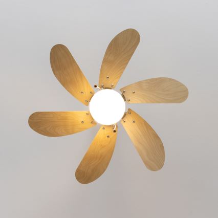 ZEVENTI - Ceiling fan FAMARA 1xE14/60W/230V beige