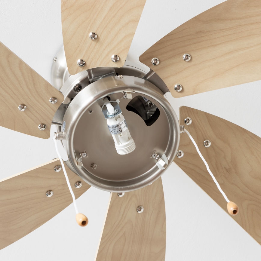 ZEVENTI - Ceiling fan FAMARA 1xE14/60W/230V beige