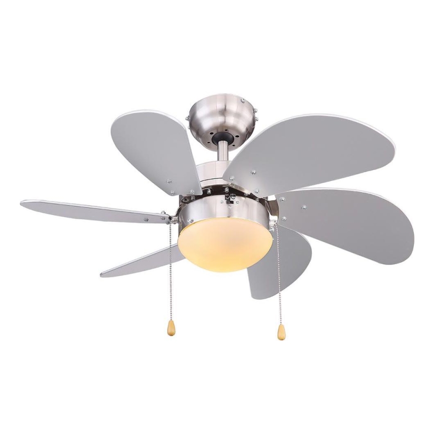 ZEVENTI - Ceiling fan FAMARA 1xE14/60W/230V grey