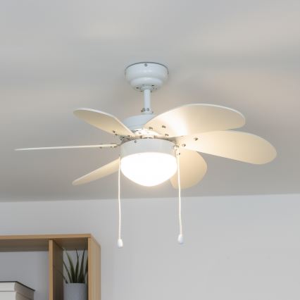 ZEVENTI - Ceiling fan FAMARA 1xE14/60W/230V white