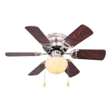 ZEVENTI - Ceiling fan GALDANA 1xE27/60W/230V brown/beige