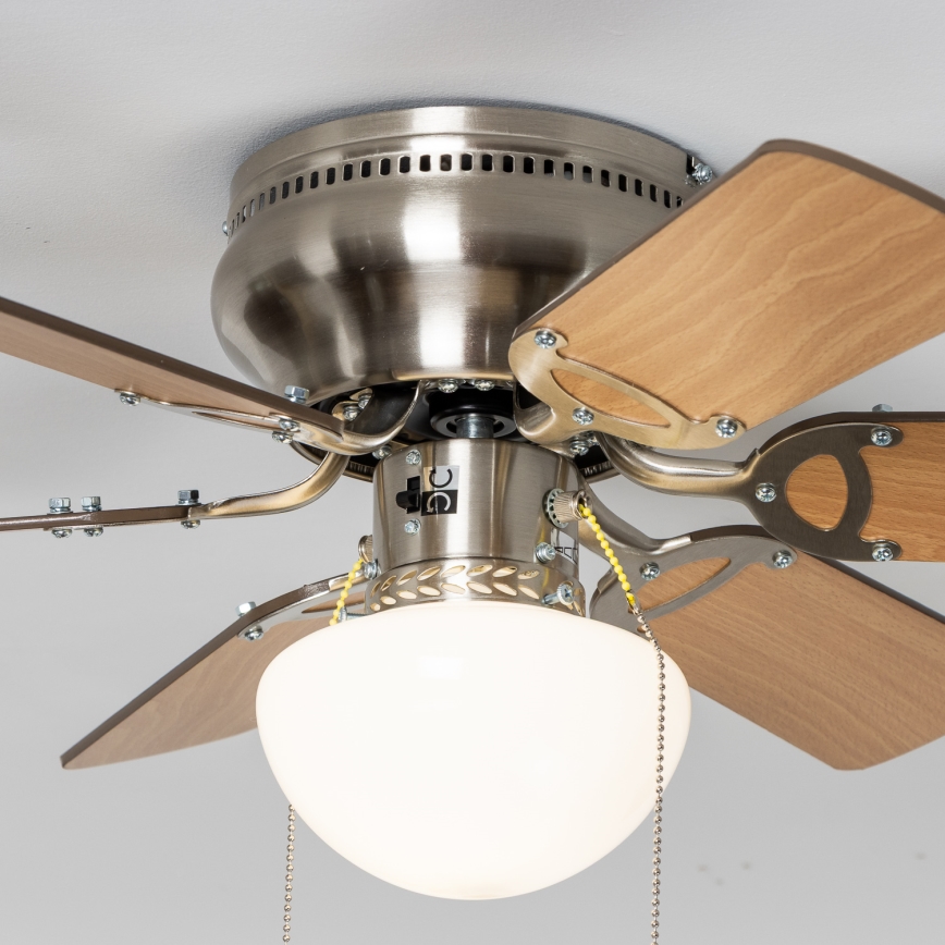 ZEVENTI - Ceiling fan GALDANA 1xE27/60W/230V brown/beige