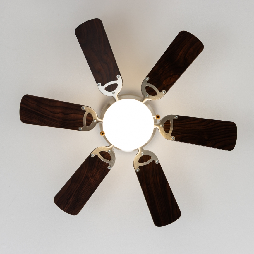 ZEVENTI - Ceiling fan GALDANA 1xE27/60W/230V brown/beige