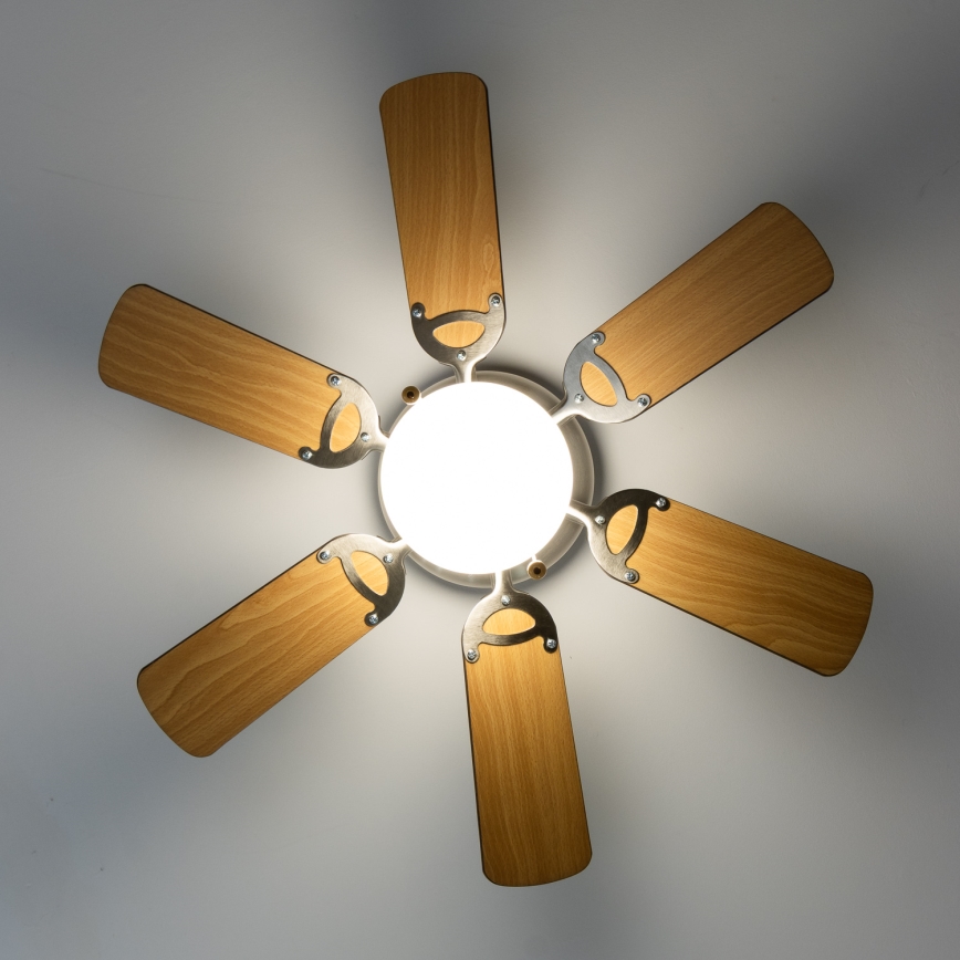 ZEVENTI - Ceiling fan GALDANA 1xE27/60W/230V brown/beige