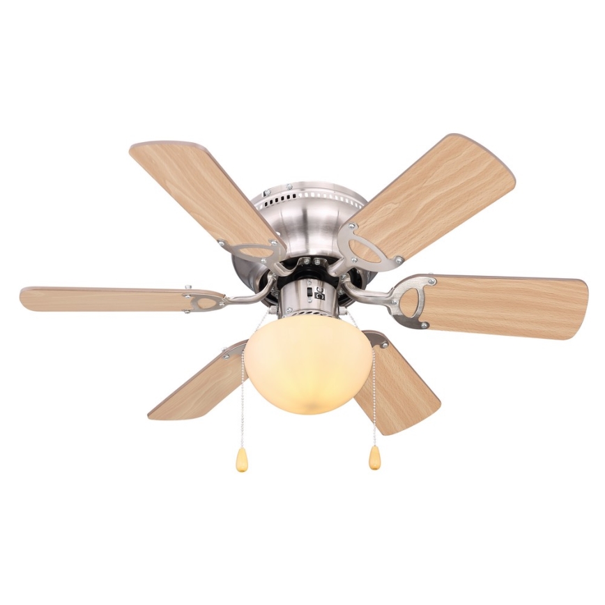 ZEVENTI - Ceiling fan GALDANA 1xE27/60W/230V brown/beige