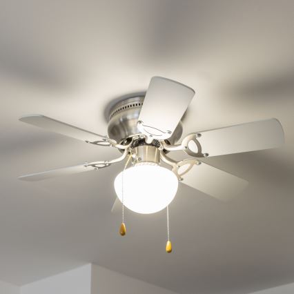 ZEVENTI - Ceiling fan GALDANA 1xE27/60W/230V grey/white