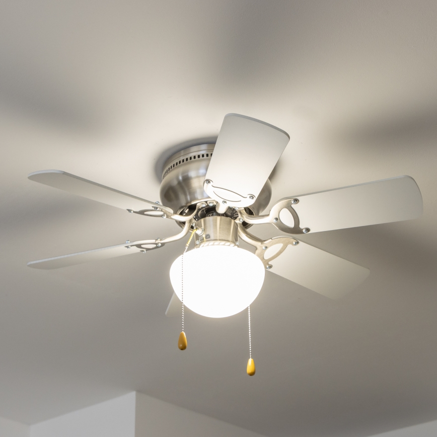 ZEVENTI - Ceiling fan GALDANA 1xE27/60W/230V grey/white