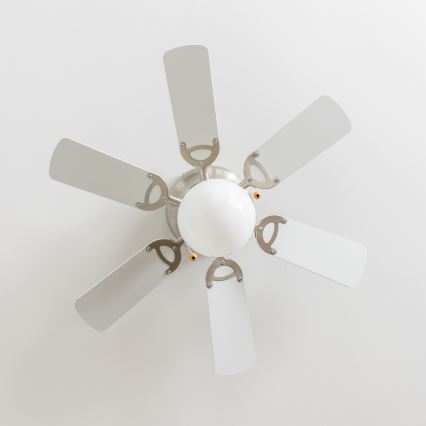 ZEVENTI - Ceiling fan GALDANA 1xE27/60W/230V grey/white