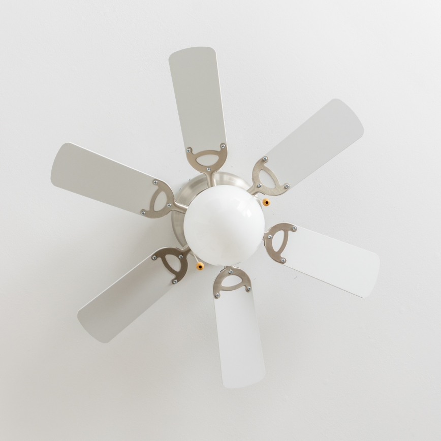 ZEVENTI - Ceiling fan GALDANA 1xE27/60W/230V grey/white